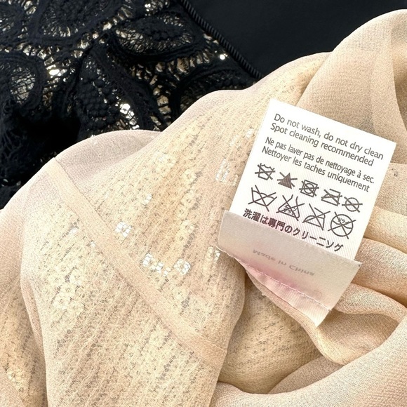 3.1 Phillip Lim mini cocktail dress black lace gold sequins 4 short sleeve - Picture 16 of 16